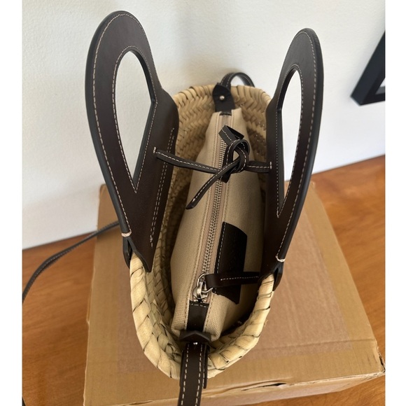 NWT • HEREU • Limited Edition Spain Cabas Straw Leather Tote Crossbody Bag - Picture 8 of 10